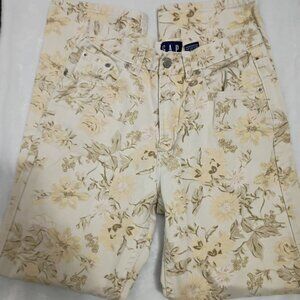 Vintage GAP Floral Print Denim Jeans Size 2